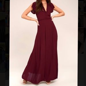 Lulu’s Burgundy Wrap Maxi Dress